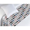 thumbnail image 3 of Scandinavian Bed Runner, Nordic Style Semi Circular Shapes with Sketches Scribbles Art, Decorative Accent Bedding Scarf for Hotels Homes & Guest Rooms, Twin, White Sea Blue and Rose, by Ambesonne, 3 of 3