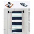 thumbnail image 6 of Aqua Navy Blue Striped Towel Set of 3, Soft Microfiber Bath Towels, Hand Towel, Washcloths, Modern Abstract Lines Geometric Quick-Dry Absorbent Towels for Bathroom Kitchen Hotel Beach Gym Spa, 6 of 7