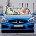thumbnail image 2 of Awypu Tropical Leaves Hibiscus Flower Pineapple Car Sun Shade Windshield Protector 51.18*27.59 in, 2 of 7