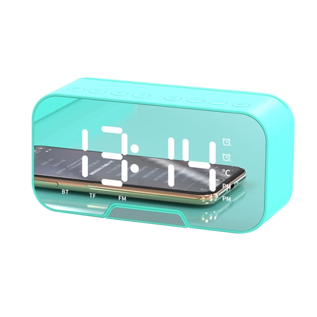 Reloj despertador Reloj digital LED Manos libres Compatible con Bluetooth Alarma con pantalla LED Suministros para el hogar, Azul kenally EL001111-05B