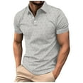 thumbnail image 2 of Fnnxeal Mens Polo Shirts, Solid Lightweight Summer Casual Shirt With Short Sleeves Collared Shirt for Men Gray, 2 of 8