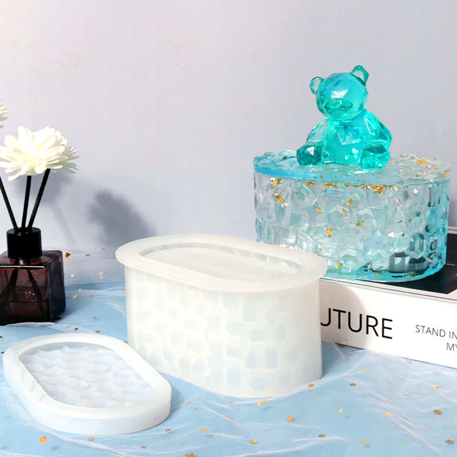 Storage Box Molds,Silicone Resin Box Molds,Storage Container Epoxy Mold Silicone for Resin Casting,Jewelry Box Craft