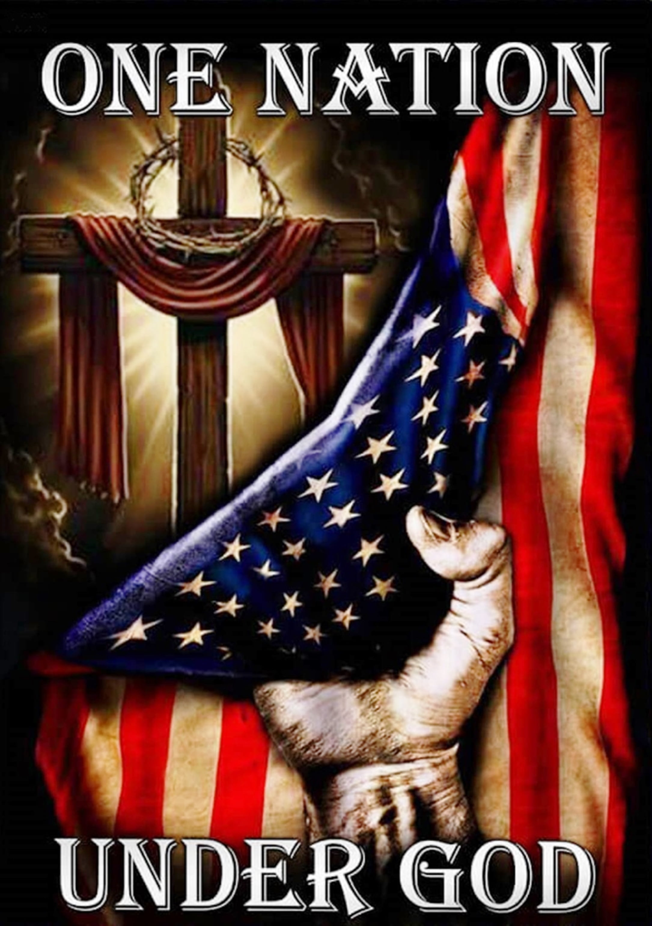 One Nation Under God Flag MLH816F House Flag Garden Flag American Flag Jesus