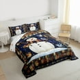thumbnail image 3 of Homewish Kawaii Cartoon Snowman Full Size Comforter Sets, Retro Western Buffalo Bedding Comforter Set, Merry Christmas Reversible Bedding Sets, Lightweight Room Decor, 3pcs, 3 of 8