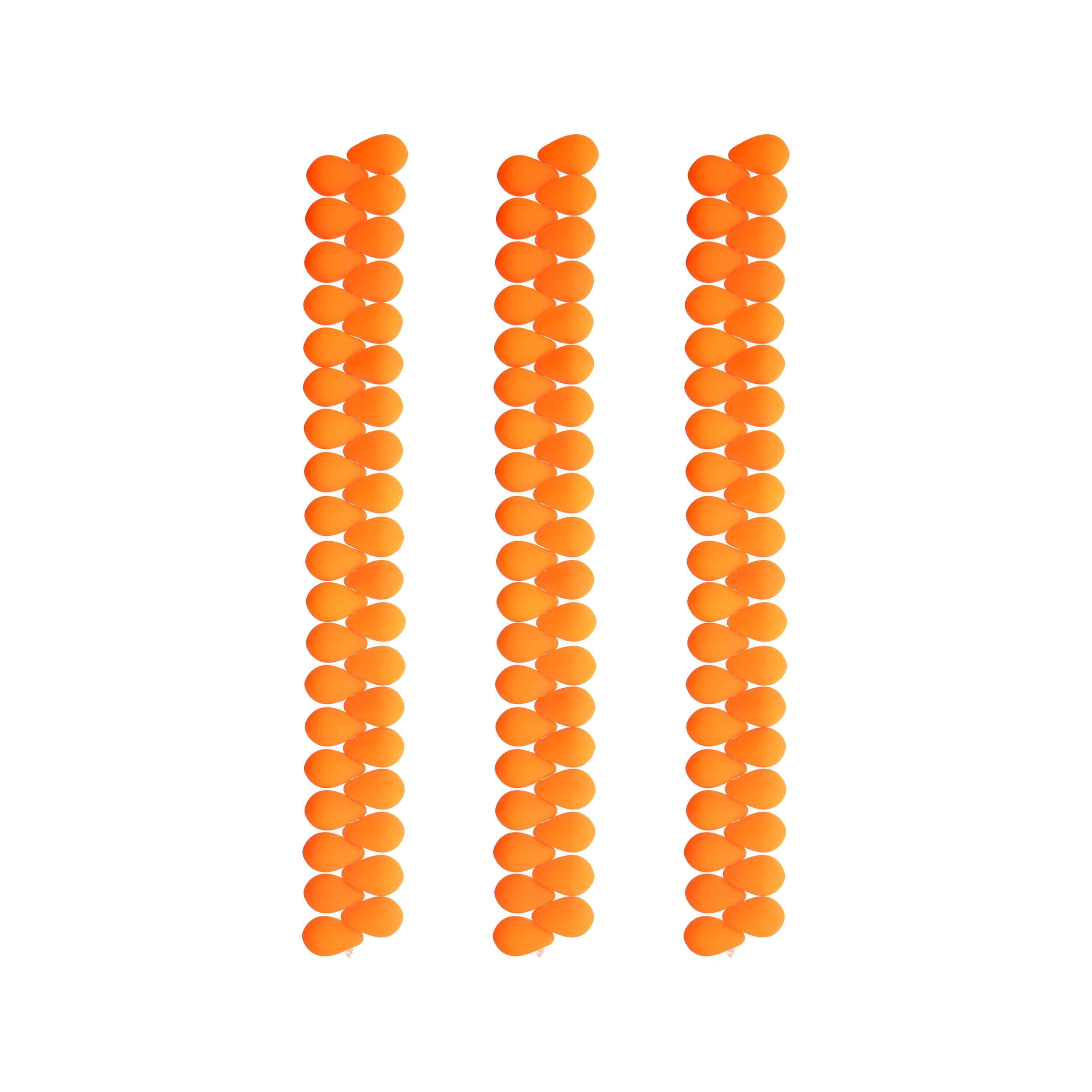 114pcs John Bead 6x9mm Czech Glass White Alabaster Orange Teardrop Bead Strands for DIY Jewelry Making Crafts