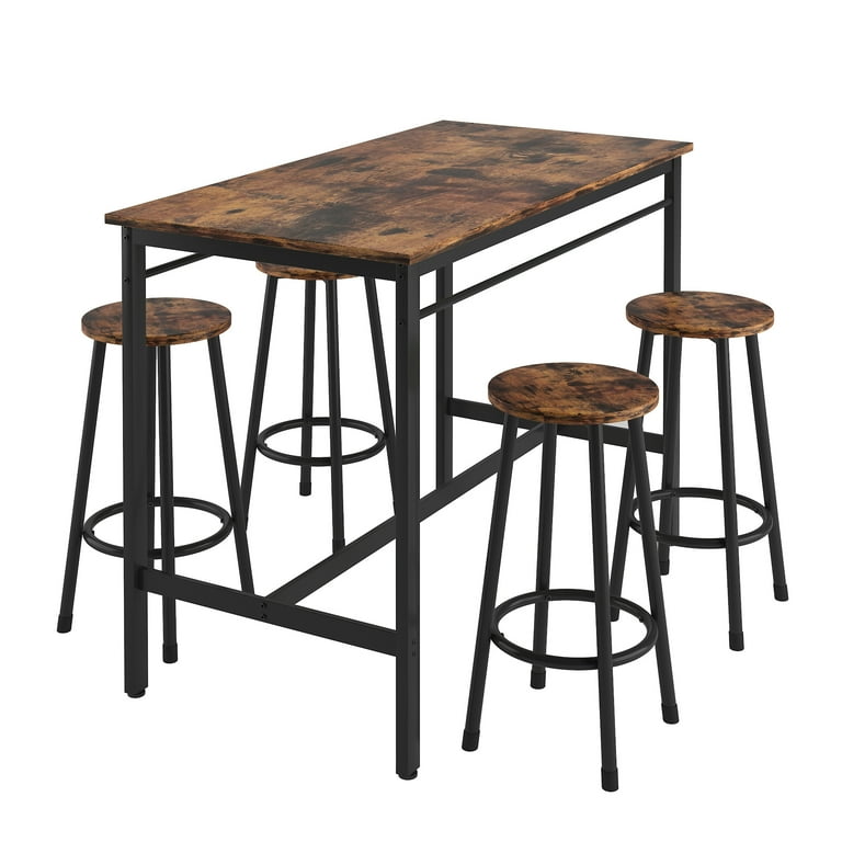 Miniyam Bar Table and Stools Industrial Counter Height Pub Table