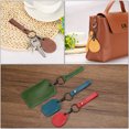 thumbnail image 5 of Uxcell Leather Keychain Blanks, 2 Pack Cowhide Key Fob with Key Rings for Laser Engraving, Olive Green, 5 of 6