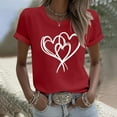 thumbnail image 5 of YueHuiYing Women's Valentine's Day Cartoon Heart Print Short Sleeve Round Neck Top Cute Graphic Tees T-Shirt, 5 of 5