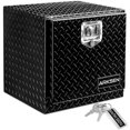 thumbnail image 2 of ARKSEN 18 Inch Heavy Duty Aluminum Diamond Plate Tool Underbody Box Waterproof Square Truck Storage Organizer Chest for Pick Up Truck Bed RV Trailer with T-Handle Lock and Keys - Black, 2 of 4