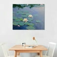thumbnail image 2 of Acheng Water Lilies Canvas Prints Wall Art of Claude Monet Famous Floral Reproduction Stretched and Framed Classic Flower Pictures Giclee Artwork 20x16in, 2 of 6