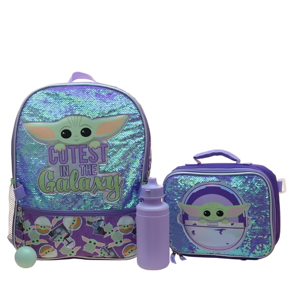 Set de mochilas Mandalorian Baby Yoda Girls con lonchera y robot