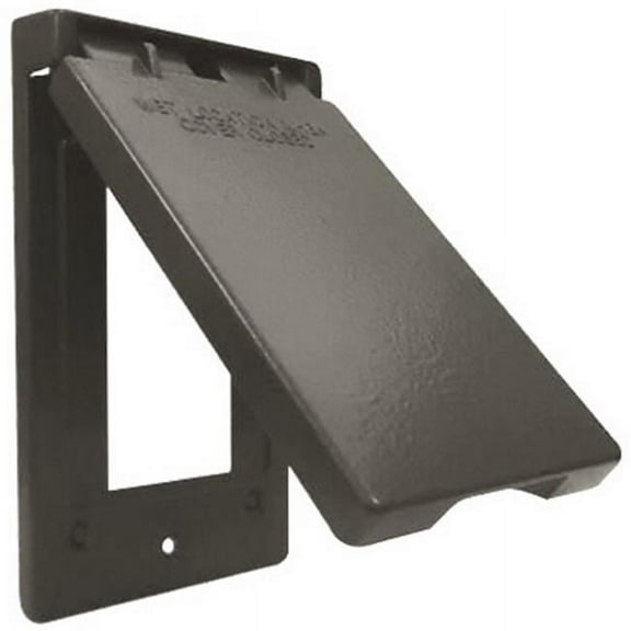 Hubbell Electrical 1C-GV-BR Vertical Ground Fault Interrupter Single Gang Flip Cover- Bronze