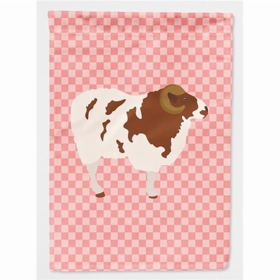 Carolines Treasures BB7975CHF Jacob Sheep Pink Check Canvas House Flag