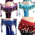 thumbnail image 5 of LKJYER Dancer Sequins Tassels Skirt Women Belly Dance Hip Scarf Wrap Belt Dancer Female Show Costumes, 5 of 6