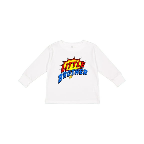 Inktastic Little Brother Superhero Boys Long Sleeve Toddler T-Shirt