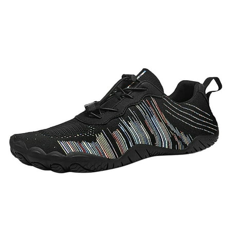 

JHLZHS Outdoor Men Waterproof Mountaineering Casual Sport Shoes Lace Up Beach Running Breathable Soft Bottom Shoes Black