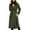Army Green, variant on Women's Elegant Wool Blend Lapel Collar Bow-Tie Belt Midi Long Trench Coat Jacket White S