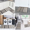 thumbnail image 2 of Black and White 2-Piece Kitchen Rugs: Non-Slip Boho Rug Set, Machine Washable, Ideal for Kitchen Floors, Adds Style to Your Decor, 2 of 7
