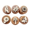 thumbnail image 2 of Sellos de madera redonda de juguetes para aprender, artesanía de arte, sellos de arcilla para tarjetas que hacen bricolaje artesanía de decoraciones Primavera, 2 of 8