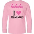thumbnail image 3 of Inktastic I Love Flamingos Pink Bird Long Sleeve Youth T-Shirt, 3 of 5