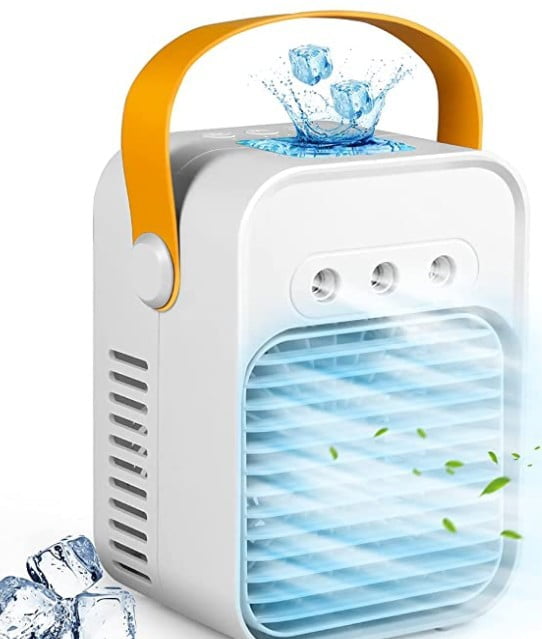 Aollywin Air Cooler Conditioners LED Light Desktop Fan,Effective Evaporative Portable Personal Air Cooler Humidifier,3 Speeds Pure Chill For Bedroom Office Home Study Room