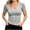 Gray, variant on CBASIHI Womens Stretchy Ribbed T Shirts- Slim Fit Casual Summer Lightweight Short Sleeve U Neck Basic Tees Navy Size S-2XL