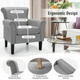 thumbnail image 5 of Costway Modern Polyester Sponge Wood Tension Spring Colorblock Accent Chairs, Light Gray (Set of 2), 5 of 8