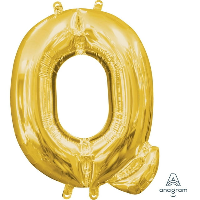 Ballon Party-Eh! d'Anagram International avec lettres en or en forme de Q