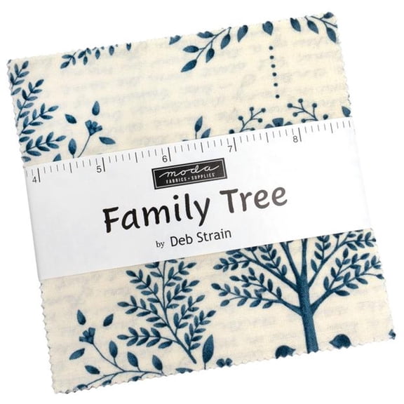 Family Tree Charm Pack by Deb Strain, 42 5-inch Precut Fabric Quilt Squares