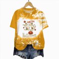 thumbnail image 5 of TOWED22 Womens Pumpkin Spooky Halloween Shirts Tie Dye Cute Short Sleeve Ghost Grapghic Tee Ghost Tops Costumes Fall(Yellow,5XL), 5 of 5