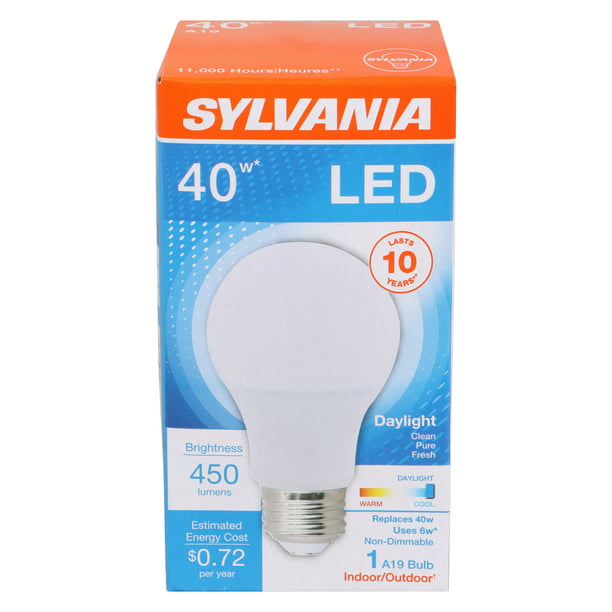 Interpreteren Armstrong schroef Sylvania LED Light Bulb, 6W (40W Equivalent), Daylight, 1-count -  Walmart.com