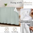 thumbnail image 6 of Sage Green Line Striped Small Cabinet Curtains 11"W x 13"L, Farmhouse Green Stripes Sink Skirt Dust-Proof Short Curtain for Bathroom Vanity Storage Cubby Desk, Self Adhesive Privacy Drapes, 6 of 9