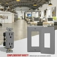 thumbnail image 4 of ENERLITES Industrial Grade Decorator Outlet, 15A 125V, Tamper-Resistant Duplex Receptacle, Self-Grounding, 5-15R, 2-Pole, 3-Wire Grounding, UL Listed, 63150-TR-GY, Gray, 4 of 5
