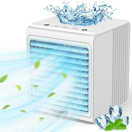 

COMFYHOME Small Evaporative Air Cooler Portable Fan 3 Speed Quiet Desk Fan Mini Tiny Air Conditioner for ‎Small Room Desktop Office
