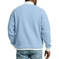 thumbnail image 6 of Nokdvo Men’s Casual Long Sleeve Polo Shirt Waffle Quarter Zip Pullover with Pockets Mock Neck Shirts Oversized Baggy Outdoor Winter Spring Sport Clothing,Sky Blue S, 6 of 7