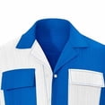 thumbnail image 5 of Xdegoge 2 Piece Sets for Men Summer Short Sleeve Collared Button Down Shirt and Drawstring Shorts Outfits Color Block Casual with Pockets Vacation Beach Clothes, 5 of 5