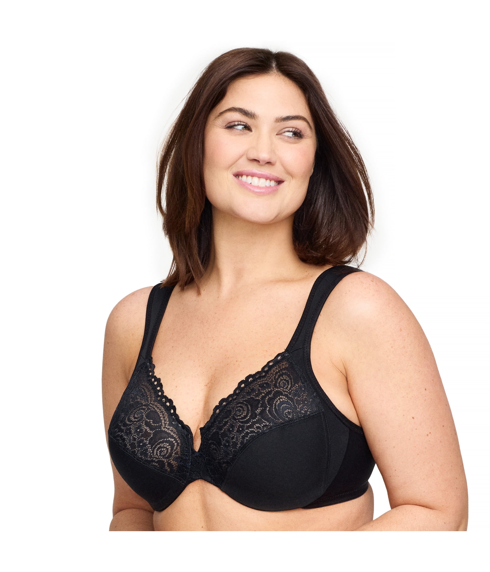 Glamorise Low Cut WonderWire Lace Underwire Bra 1240 (Women's & Women's Plus)