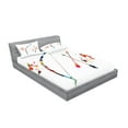 thumbnail image 2 of Ambesonne Modern Fitted Sheet & Pillow Sham Set, Abstract Bow and Arrow, Queen, Multicolor, 2 of 2