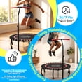 thumbnail image 3 of YORIN Rebounder Foldable Trampoline for Adults, 330LBS Fitness Indoor Trampoline, 40" 48" 50" Mini Exercise Trampoline with Bungees, 3 Level Adjustable Foam Handle Bar, Stable Quiet Small Trampoline, 3 of 10