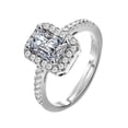 thumbnail image 1 of Hearth & Gear Four Prong Square Ring With Adjustable Opening Stylish And Versatile High End Open Ring And Sparkling With Adjustable Open Fashion Ring 1PCS Stainless Steel Rings Ring Set Size 9 Cool, 1 of 7