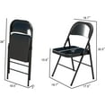 thumbnail image 3 of 4 Pack Folding Chairs,Metal Folding Chairs Steel Frame with Double Hinged for Office Wedding Party Patio Dinning Events, Black, 3 of 7