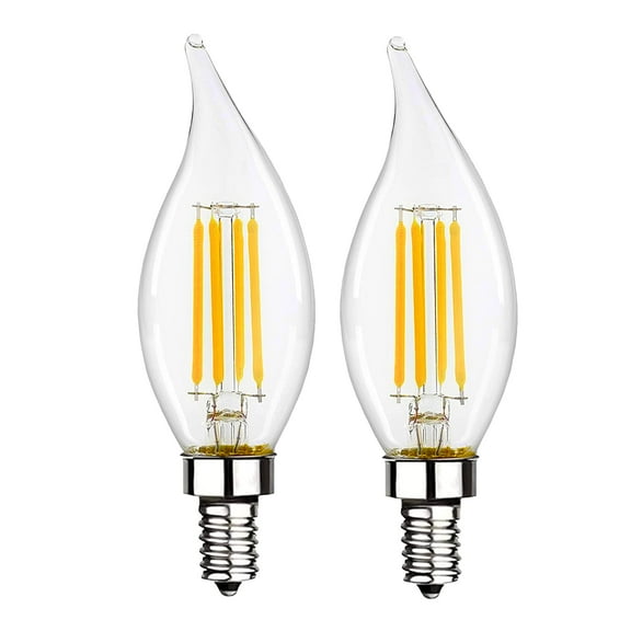 Xtricity LED Flame Tip Clear Filament Chandelier Light Bulb, E12 Candelabra , 5.5W(60W Eqv), 3000K