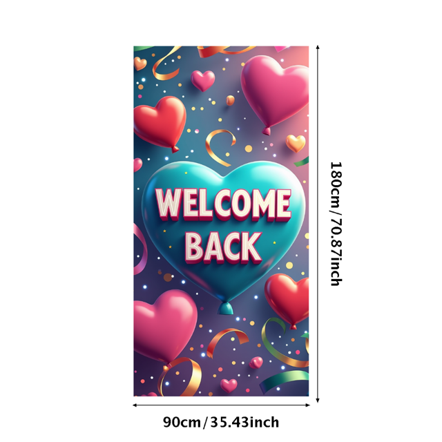 Welcome Back Banner with Rainbow and Pencils Colorful Backdrop for School Party Classroom Decoration Photography Props Festive Background Decor