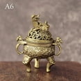 thumbnail image 6 of Brass Pocket Lotus Jiuding Incense Burner Hollow Incense Mini Incense Burner, 6 of 6