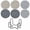 Black 1, variant on HengDidi 6-Piece Woven Yarn Placemat Set with Storage Holder, Round Non-Slip Heat Resistant Table Insulation Pads for Kitchen Counter and Dining, Durable Home Decor Coasters Ideal as Hostess Gift