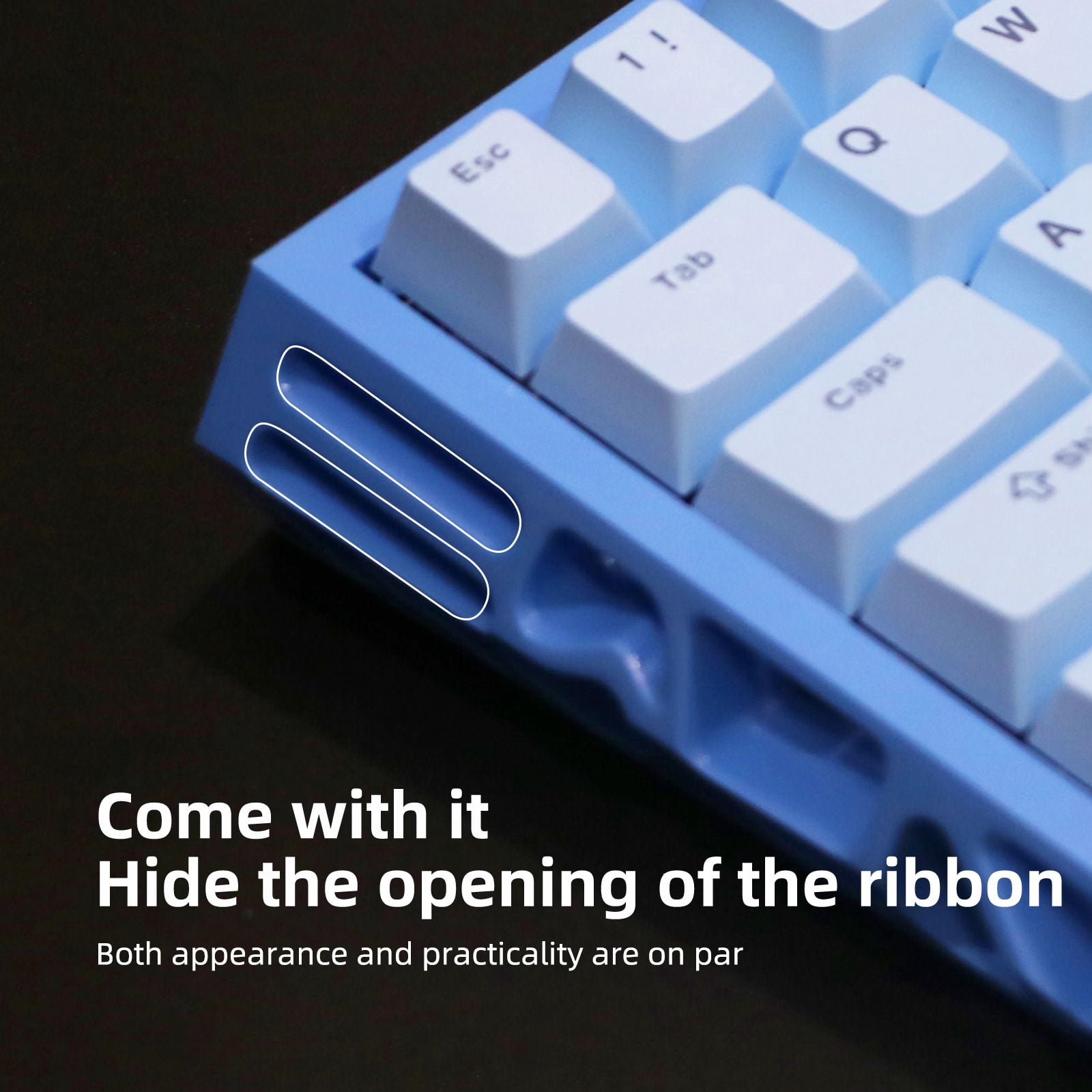 61 Keys Mechanical Keyboard, 60% Layout, Hollow Shell in 6 Colors, RGB Backlit, Full N-Key Rollover, Hot-Swappable Linear Red Switch, Backlit PBT Keycaps