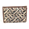 thumbnail image 1 of Pre-Owned Burberry Bag TB whole pattern bag zipper zip Clutch bag Brown (Good), 1 of 13