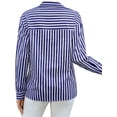 thumbnail image 3 of Long Sleeved Women's Blouses Striped Shirts Button Down Loose Fit Casual Tops, 3 of 5
