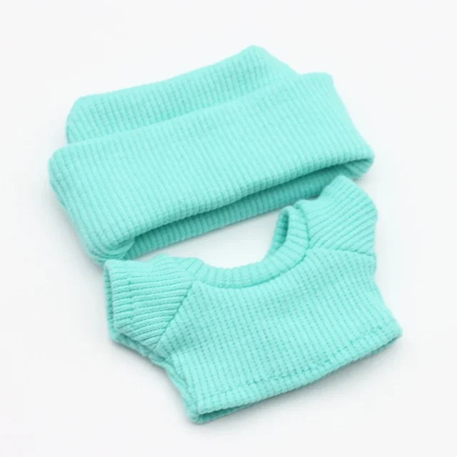 Para muñecas Labubu de 17cm, ropa bonita para muñecas DIY, conjunto de sombrero y camiseta con solapa de punto en miniatura, accesorios de moda, regal
