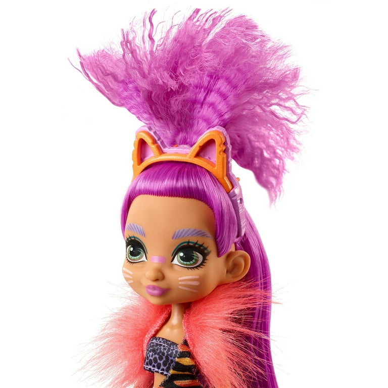 Cave Club Doll 3 Pack 10 inch Poseable Prehistoric Fashion Dolls with Neon Hair